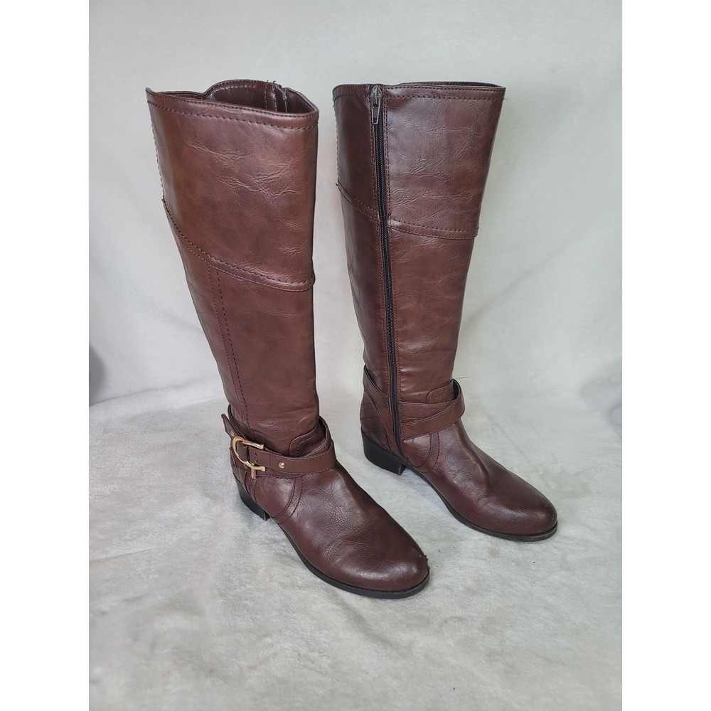 Unisa Tall Riding Boots Equestrian Vegan Leather Knee High Size 7.5 M English